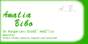 amalia bibo business card